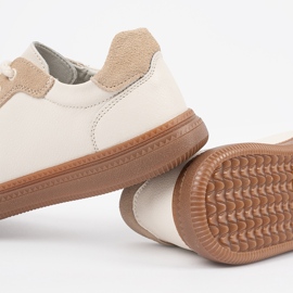 Zapatillas de cuero para mujeres blancas y beige Sergio Leone 6