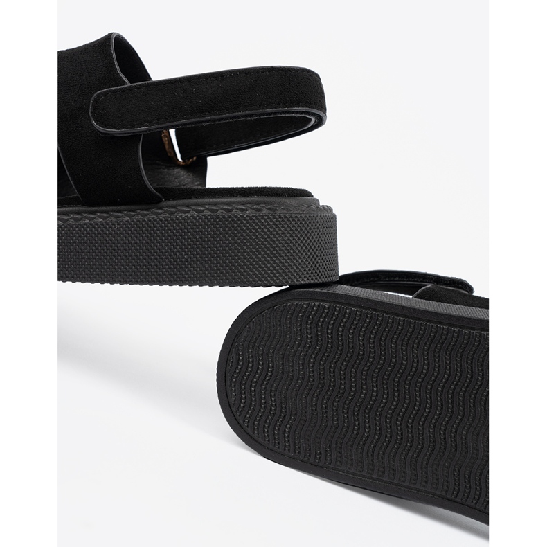 Seastar Sandalias negras en la plataforma con recortes negro 2