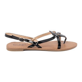 Sandalias planas negras negro 2
