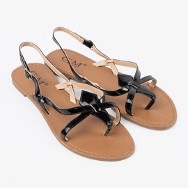 Sandalias planas negras negro 3