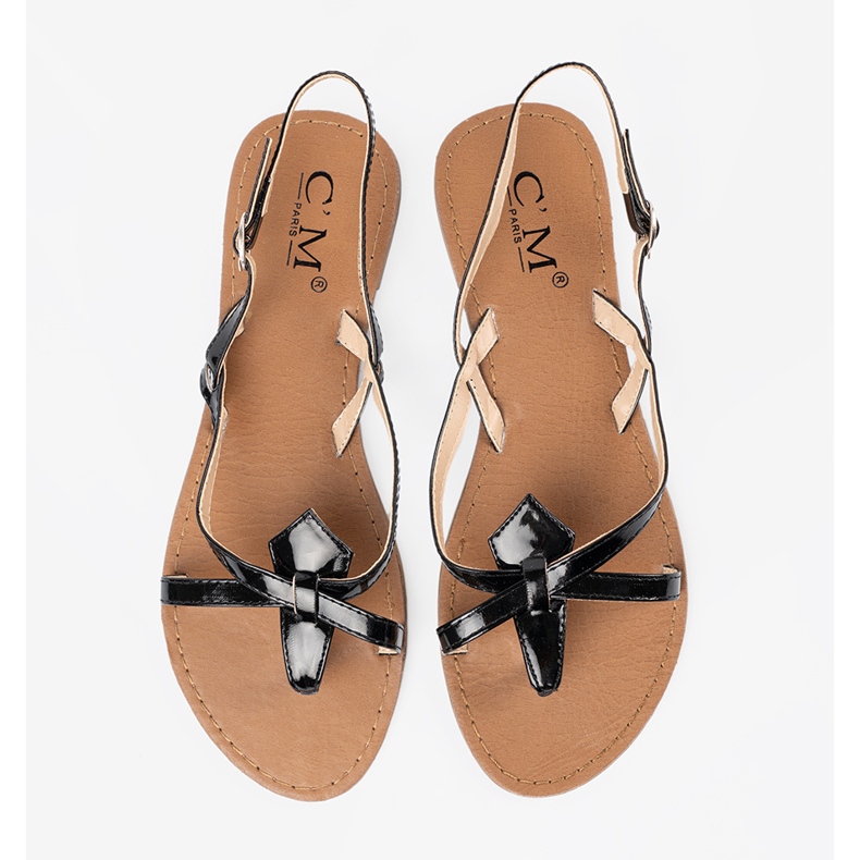 Sandalias planas negras negro 1