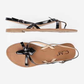 Sandalias planas negras negro 4