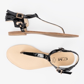 Sandalias planas negras al estilo de japonés negro 6