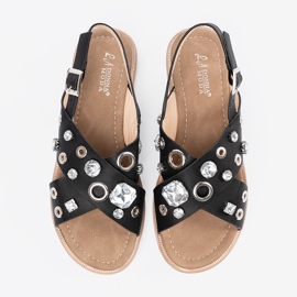 Shelvt Sandalias negras con pernos decorativos negro 4