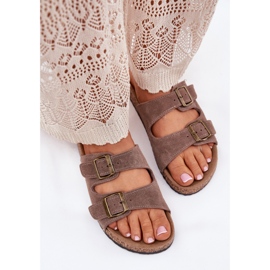 Inna Suela de corcho con abrazaderas oscuras beige 5