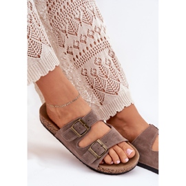 Inna Suela de corcho con abrazaderas oscuras beige 7