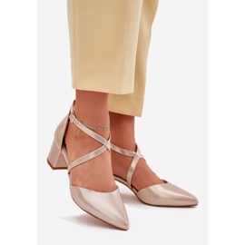 Bombas en el cuero Eco Post Sergio Leone SK830 PLN dorado 1