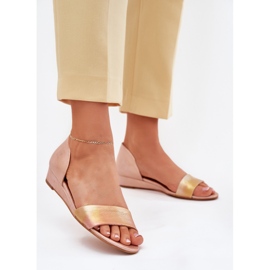Sandalias de cuero Maciejka 01971-72 Oro rosa rosado 2