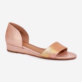Sandalias de cuero Maciejka 01971-72 Oro rosa rosado 4
