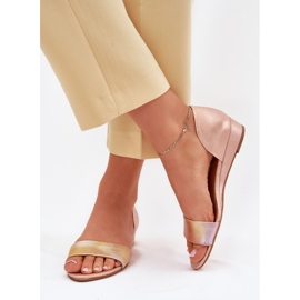 Sandalias de cuero Maciejka 01971-72 Oro rosa rosado 3