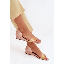 Sandalias de cuero Maciejka 01971-72 Oro rosa rosado 7