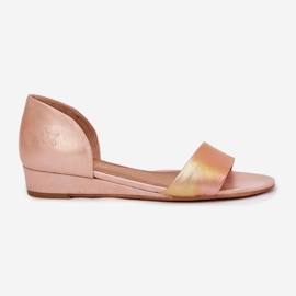 Sandalias de cuero Maciejka 01971-72 Oro rosa rosado 8