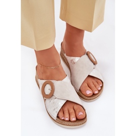 Godas para mujeres con una abrazadera decorativa de INBLU RV000012 beige 6