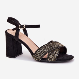 Sandalias De Mujer Con Tacón Alto Negro 4