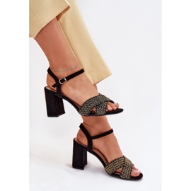 Sandalias De Mujer Con Tacón Alto Negro 7
