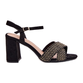 Sandalias De Mujer Con Tacón Alto Negro 8