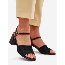Sandalias de mujer con tacones negros negros 1
