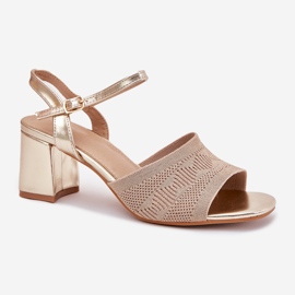 Sandalias de mujeres con tacones dorados Tacones de oro 4