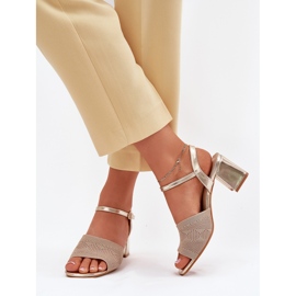Sandalias de mujeres con tacones dorados Tacones de oro 5