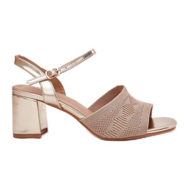 Sandalias de mujeres con tacones dorados Tacones de oro 8