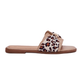 Chanclas de mujer plana con un beige de arco 8