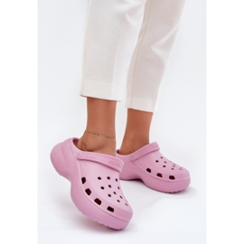 Zapatillas de espuma para mujeres en una suela masiva Big Star RR274A120 Rosa rosado 2