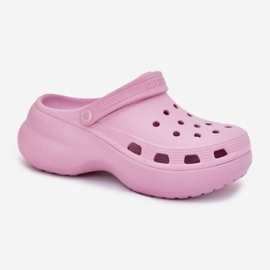 Zapatillas de espuma para mujeres en una suela masiva Big Star RR274A120 Rosa rosado 4