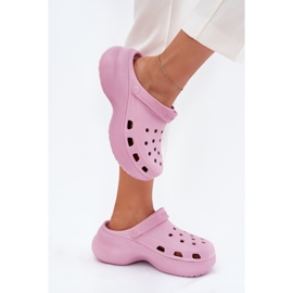 Zapatillas de espuma para mujeres en una suela masiva Big Star RR274A120 Rosa rosado 5