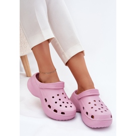 Zapatillas de espuma para mujeres en una suela masiva Big Star RR274A120 Rosa rosado 6