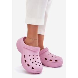 Zapatillas de espuma para mujeres en una suela masiva Big Star RR274A120 Rosa rosado 1