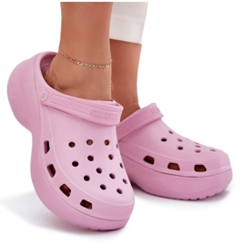 Zapatillas de espuma para mujeres en una suela masiva Big Star RR274A120 Rosa rosado 8