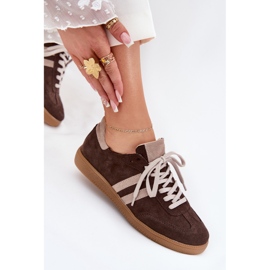 Zapatillas de chocolate para mujeres Zazoo N1068 Suede Low marrón 8