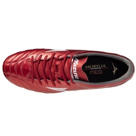 Mizuno Morelia Neo IV Pro FG P1GA253460 Zapatos de fútbol rojo 3