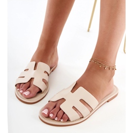 Flip beige -flops decorados con recortes 3