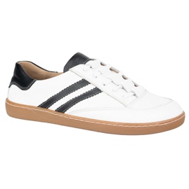 Zapatillas de deporte de zapatillas de cuero blanco Kaia Olivier con negro con negro 1