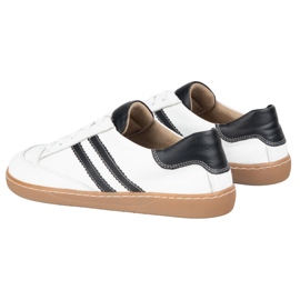 Zapatillas de deporte de zapatillas de cuero blanco Kaia Olivier con negro con negro 6