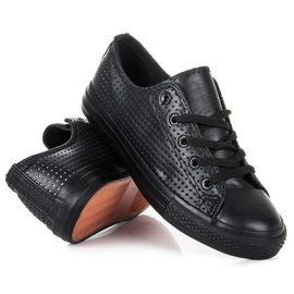 Kylie Zapatillas caladas en la unión negro 2