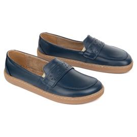 Olivier Barefoot Inga Momoters para mujeres con un amplio azul marino de polaco delantero 4