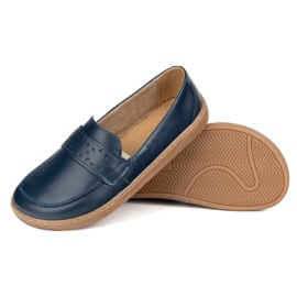 Olivier Barefoot Inga Momoters para mujeres con un amplio azul marino de polaco delantero 5