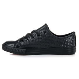 Kylie Zapatillas caladas en la unión negro 3