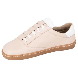 Zapatillas de zapatillas descalzo maja olivier - zapatos de cuero anatómico en polvo rosado 3