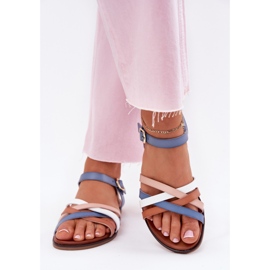 Sandalias de mujeres con Sergio Leone SK090H Blue Strips azul 3