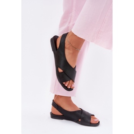 Zazoo 40407 Sandalias de cuero negro para mujeres 4