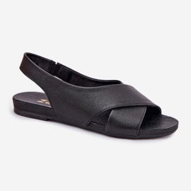 Zazoo 40407 Sandalias de cuero negro para mujeres 5