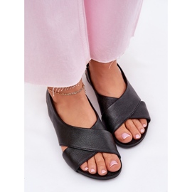 Zazoo 40407 Sandalias de cuero negro para mujeres 6