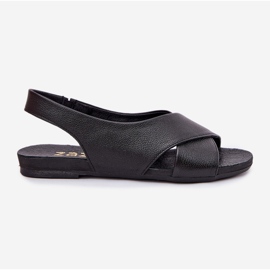 Zazoo 40407 Sandalias de cuero negro para mujeres 9