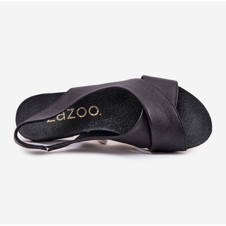 Zazoo 40407 Sandalias de cuero negro para mujeres 2