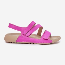 Sandalias de cuero para mujeres Zazoo K1004 Fuchsia rosado 8