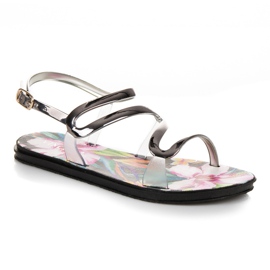 Vinceza Sandalias abrochadas con hebilla gris 4