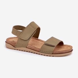 Sandalias de cuero para mujeres inblu aa0001ki verde 4